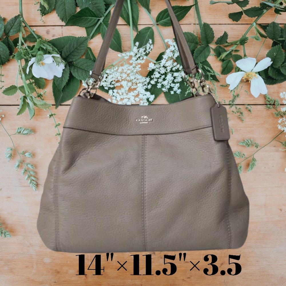 Coach gray pebbled carryall